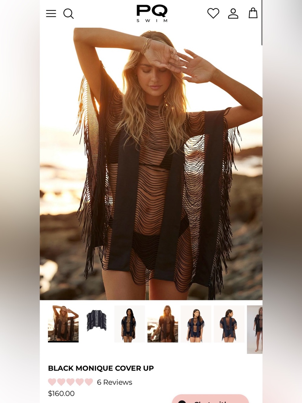 Pilyq Black Swim Cover Up Size XS/S